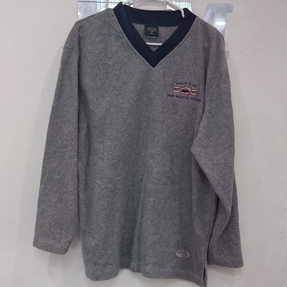 Pigeon River Gray V-Neck Men's Sweater